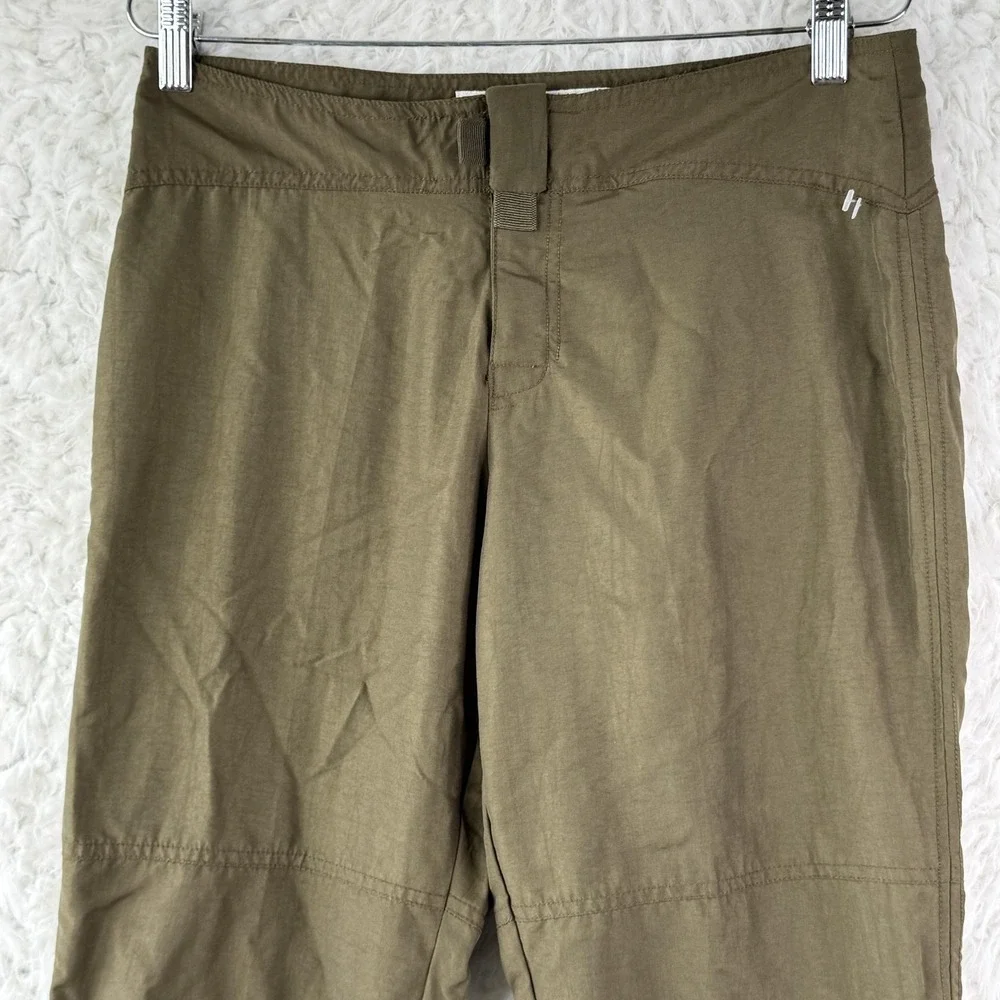 Chazzz Juniors Size 7 Olive Green Nylon Cargo Pants Outdoor Y2K VTG‎ Zip Sides